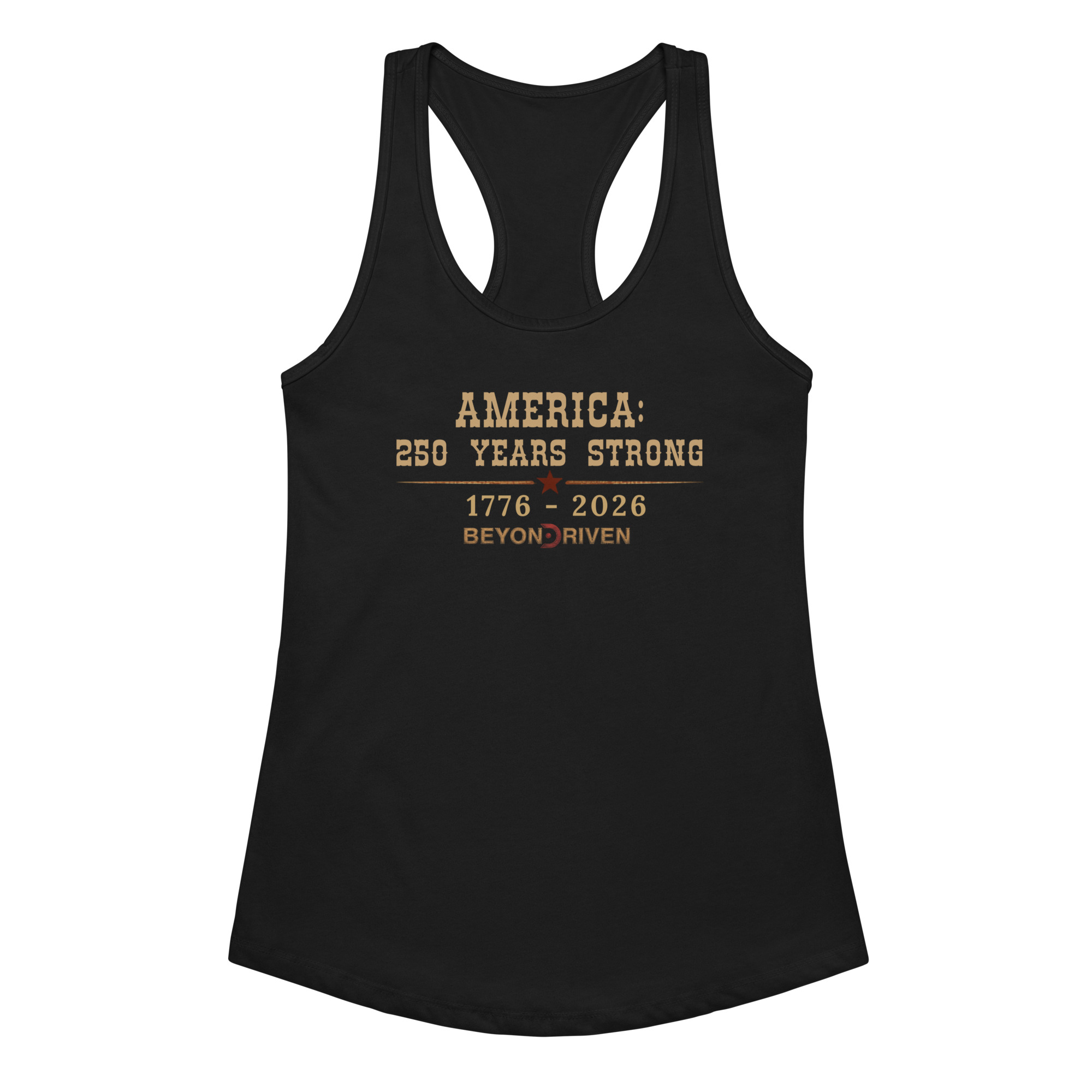 America: 250 Strong Women’s fitted racerback tank top