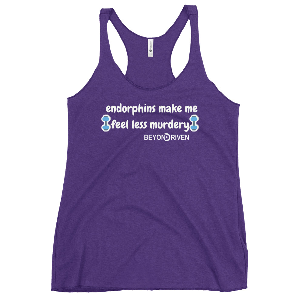 Endorphins make me feel less Murdery Women's Funny Racerback Tank - Image 6