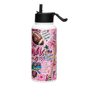 ERIN Stainless steel water bottle with a straw lid