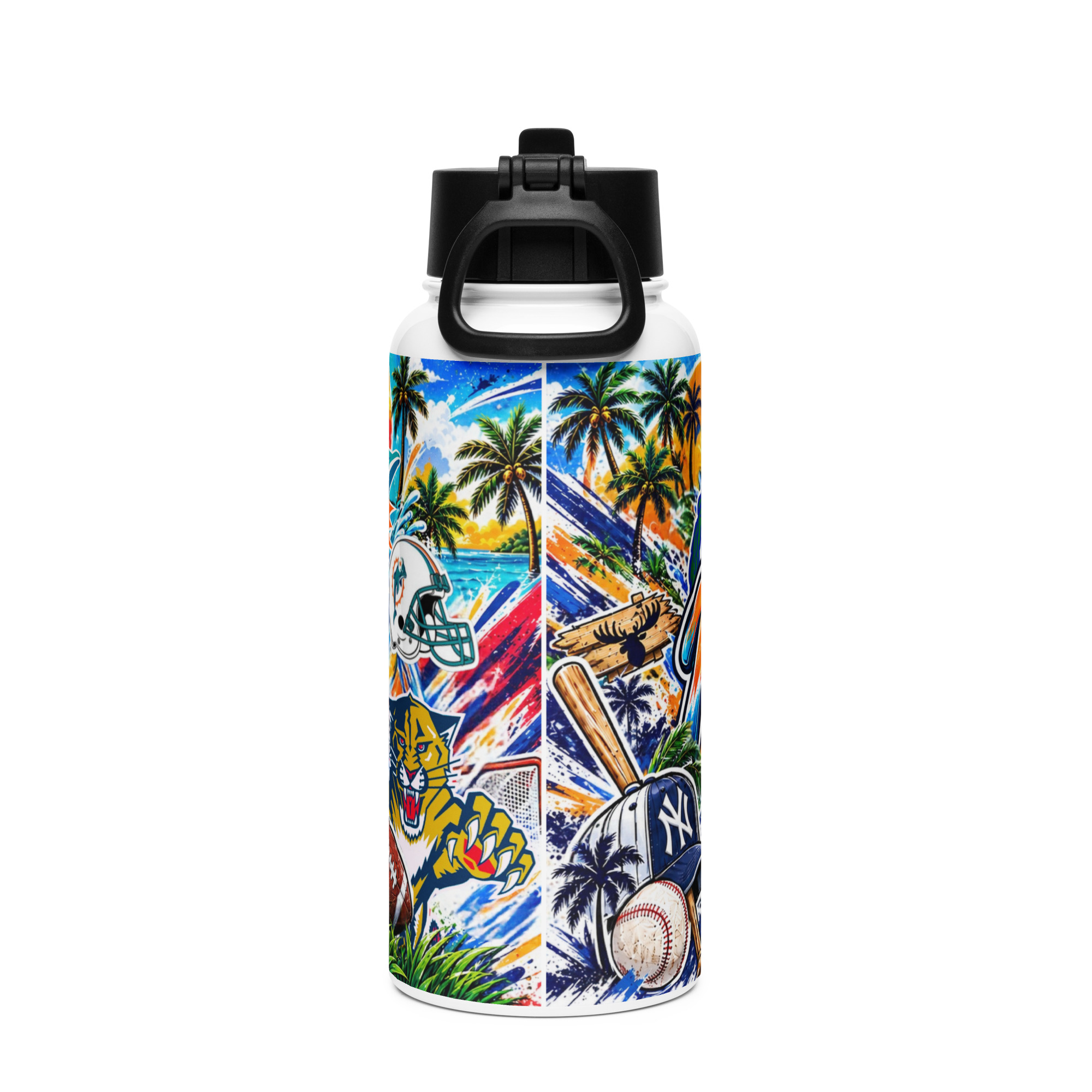 Moose Custom Stainless steel water bottle with a straw lid - Image 2