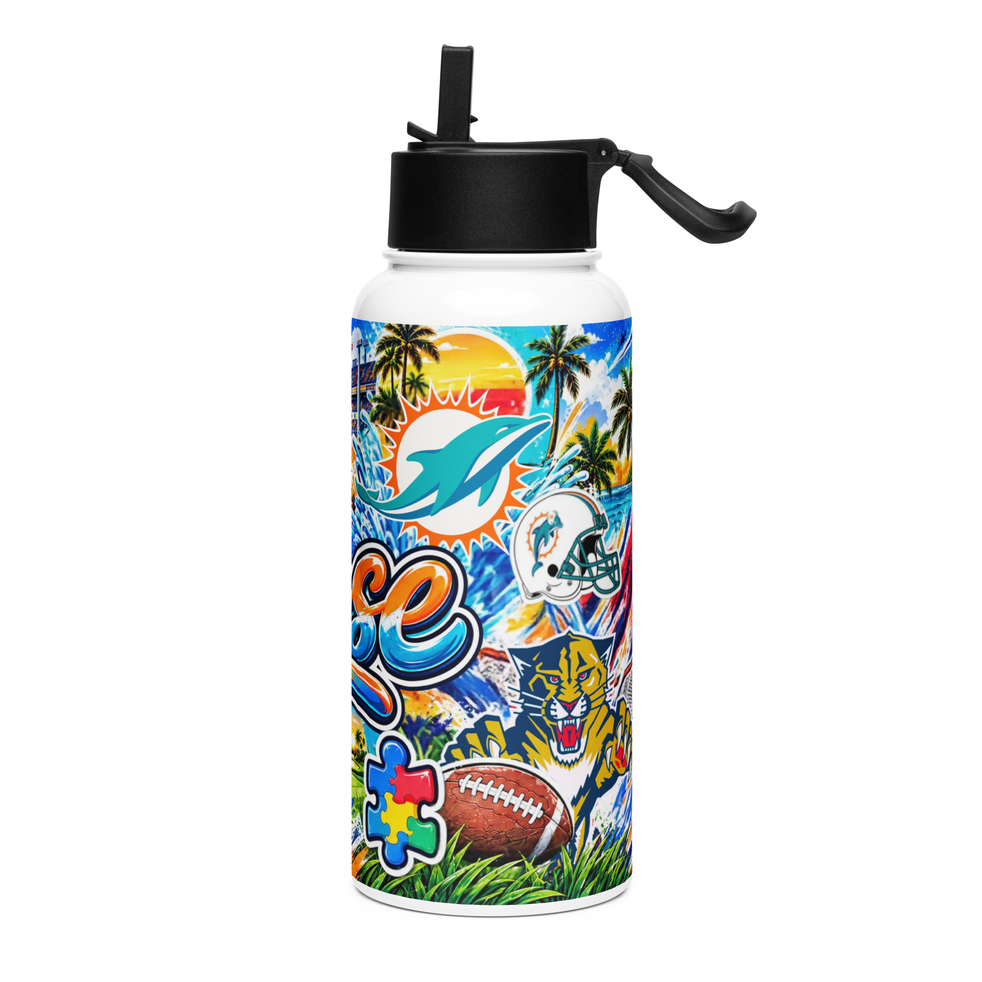 Moose Custom Stainless steel water bottle with a straw lid - Image 3